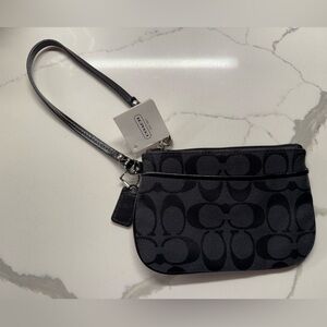 Coach Charcoal Signature Wristlet